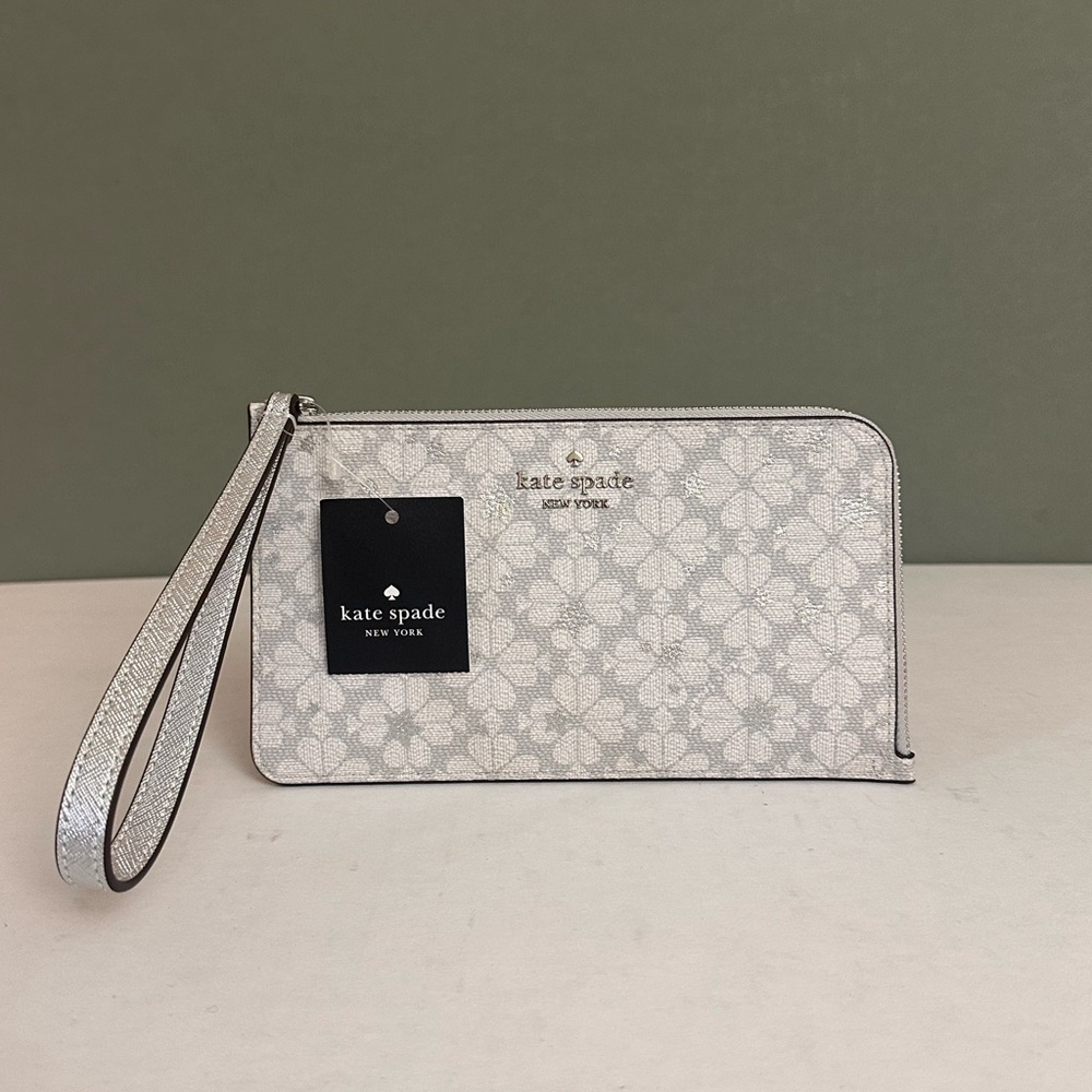 kate spade Lucy Spade Flower Star L-Zip Wristlet with Wrist Strap